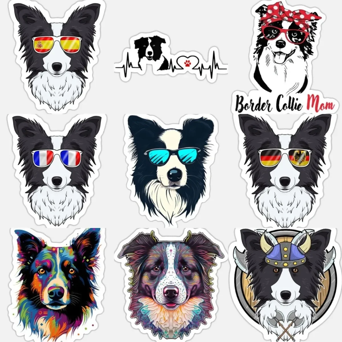 

Border Collie Dog National Flag Creative Stickers Vinyl Laptop Car Truck Table Helmet Off-road Window Bicycle Motorcycle Decal