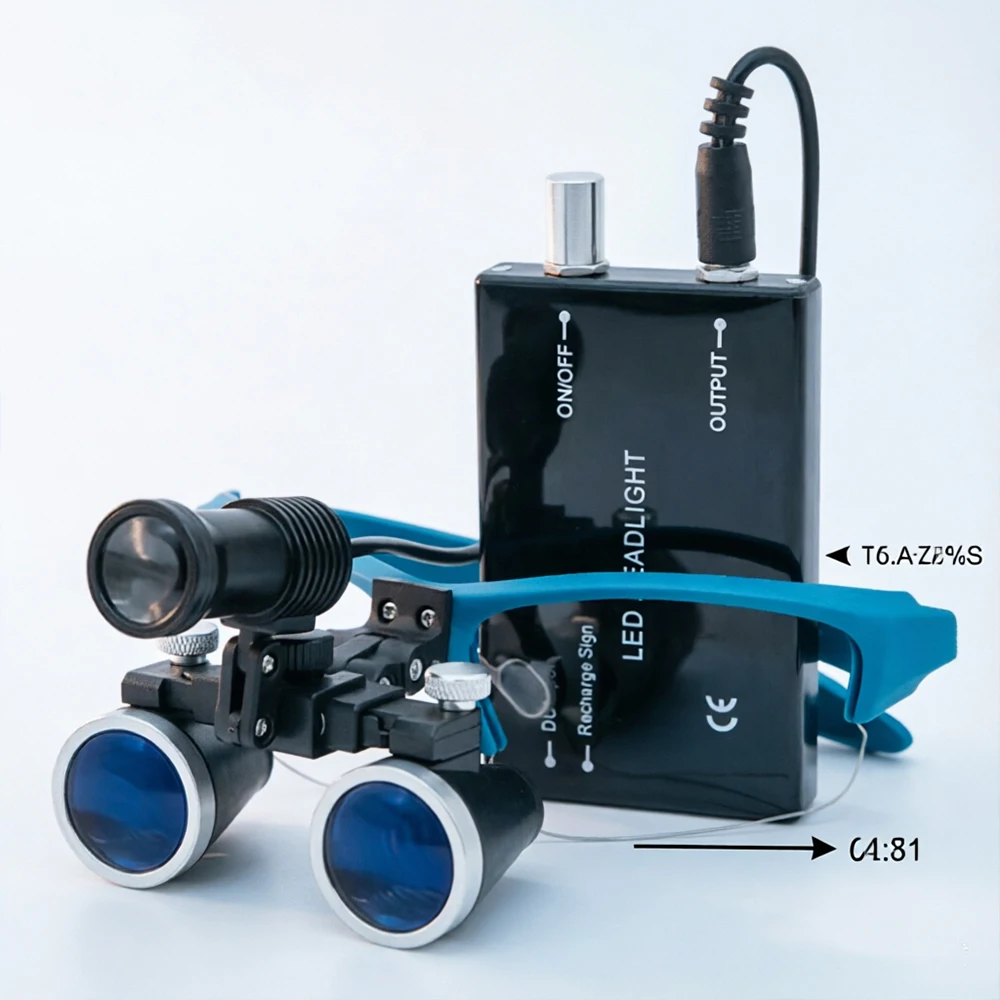 

Dental Loupes Dental Magnifier Dental Lab Medical Loupes Magnification Binocular 2.5/3.5x420 Headlight Headlamp 5W Set Metal Box