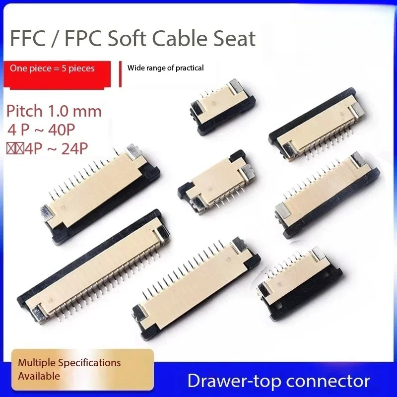 5PCS 1.0mm Flat Cable Connector FFCFPC Top And Bottom Drawer 81032 4-40P for Electronics Market