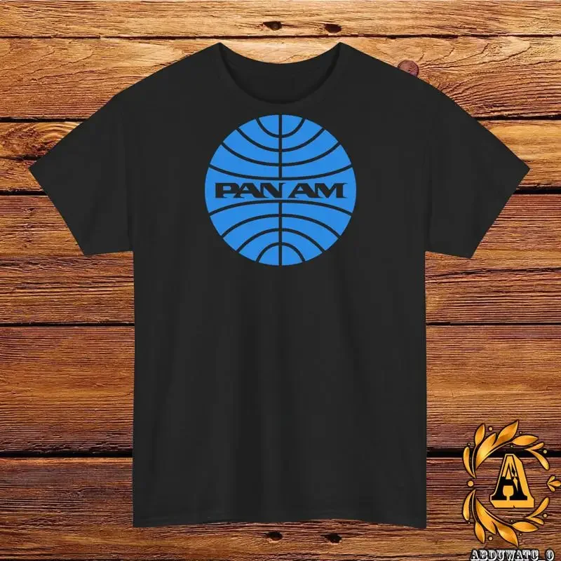 Pan American World Airways Logo T Shirt Black Grey White Navy Red Blue S 5XL