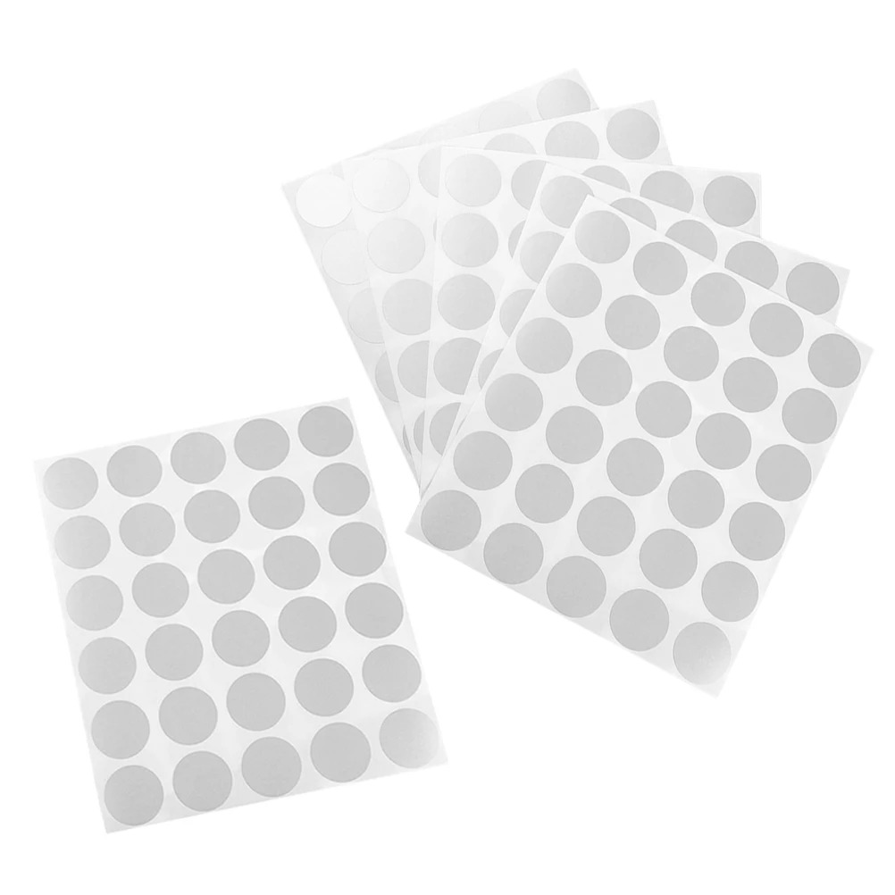 6 أوراق ملصقات للخدش مقاس 1 بوصة مستديرة ذاتية اللصق مطلية بالفضة سهلة التقشير لمكافآت تذاكر جوائز ألعاب الحفلات ذاتية الصنع