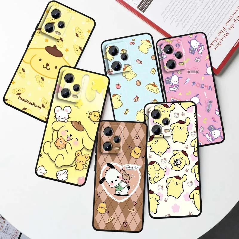 

Cinnamoroll Pochacco Art Cute Phone Case For Xiaomi Redmi Note 14 13 12 12S 11E 11 11S 11T Pro Plus 4G 5G Black Soft TPU Cover