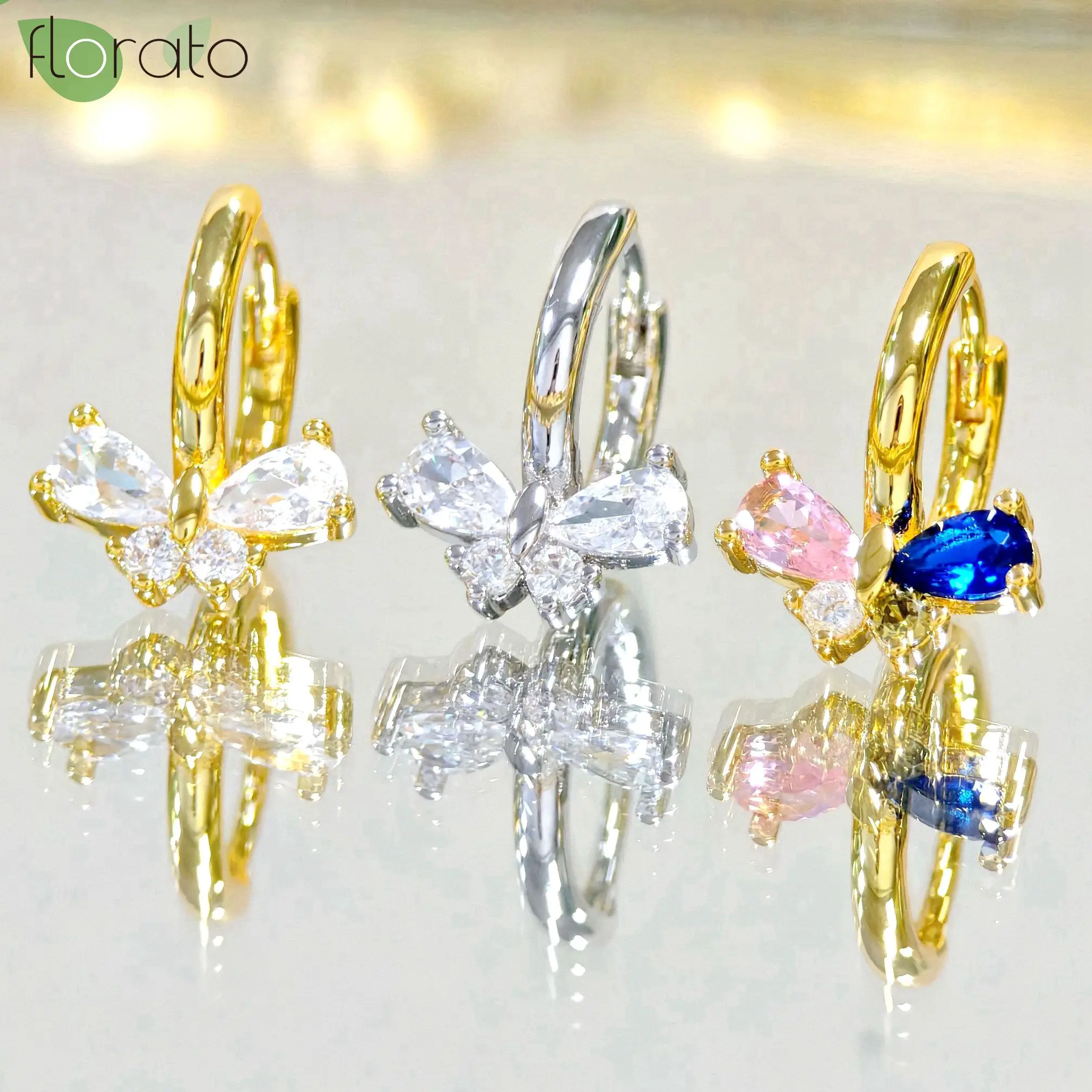 

925 Sterling Silver Needle Sweet Bow Zircon Pendant Earrings 2025 New Gold Hoop Earrings for Women Fashion Wedding Jewelry Gift
