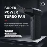 Authentic X3 Upgraded Powerful Blower Turbo Jet Fan Turbo Violent Fan 130000 RPM 52m/s Wind Speed 3000mAh Portable Duct Fan