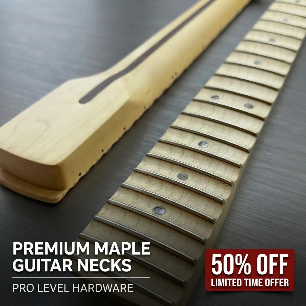 Premium Natural 22-Fret ST Big Head Guitar Neck with Scalloped Fingerboard Premium Quality Guitar Replacement Neck