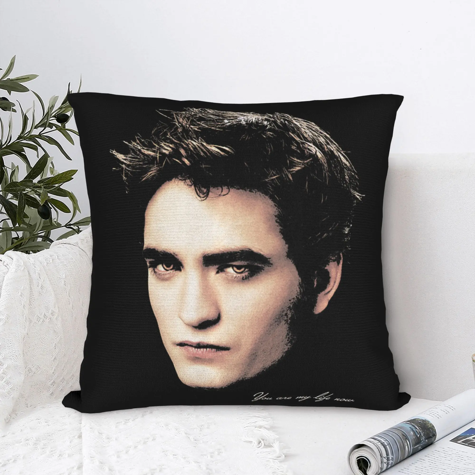 Twilights Vampire Edward Cullen Pillowcase Print Polyester Cushion Cover Decoration Romance Movie Pillow Case Cover Living Room