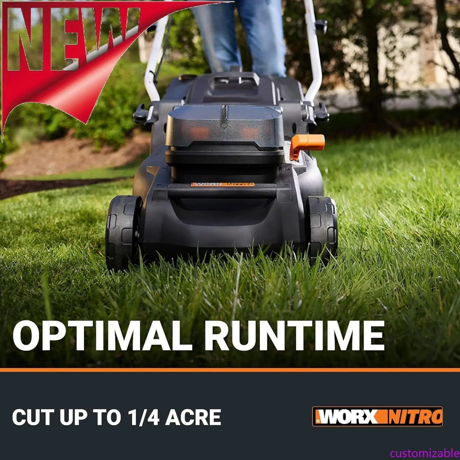 

Настраиваемая аккумуляторная газонокосилка 40 В 16 дюймов с бесщеточным двигателем 2.0 и интеллектом, электрическая газонокосилка 2-в-1 с лезвием мусора