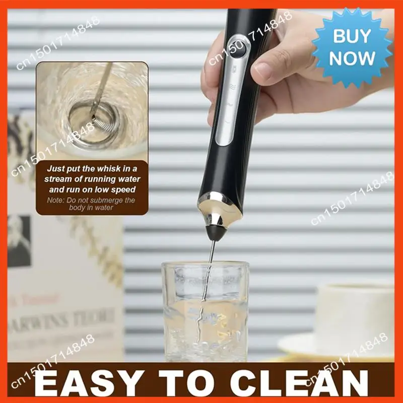 Montalatte elettrico portatile BISM con 2 teste, frullatore per schiuma con frusta per caffè con USB ricaricabile a 3 velocità, frullatore per schiuma A