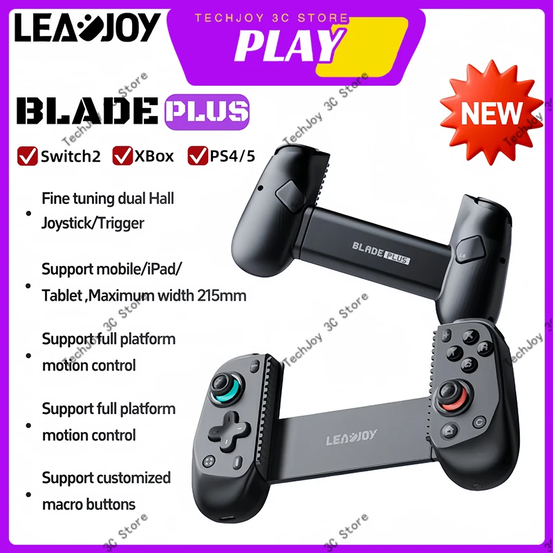 Leadjoy Blade Plus الهاتف المحمول تمتد أذرع التحكم في ألعاب الفيديو سماعة لاسلكية تعمل بالبلوتوث الكمبيوتر اللوحي Switch2/PS/Xbox/NS2 قاعة مزدوجة الحسية الجسدية