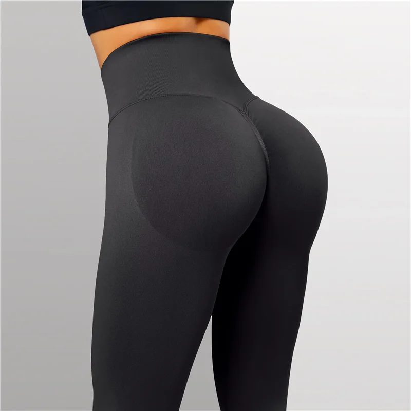 Seamless Knitted Fitness GYM Pants Women's High Waist and Hips Tight Buttocks High Waist Yoga Pants