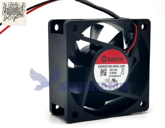 

Ltsf For SUNON EE60251B2-000C-A99 DC 12V 0.90W 60x60x25mm 2-Wire Server Cooling Fan