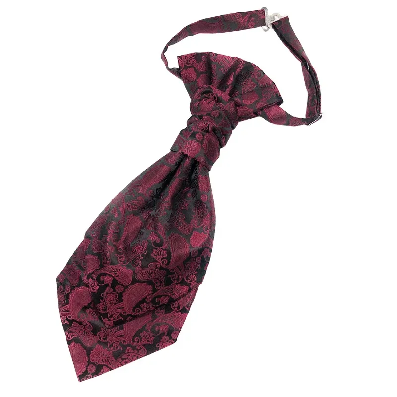 35*12cm Vest Neck Tie Cravat Man\'s Dress Suit Tuxedo Double Hong Kong Knot Tie Neckwear Ascots Gentleman Neckties Party Pre-Tied