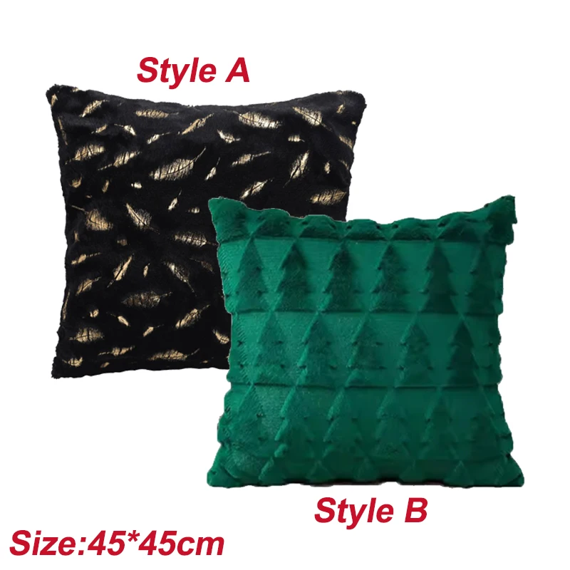 Christmas Decorative Cushion Cover Plush Pillow Case Winter Warm Fluffy Sleeping Pillowcase Home Cushion Pillow Cover 45*45cm