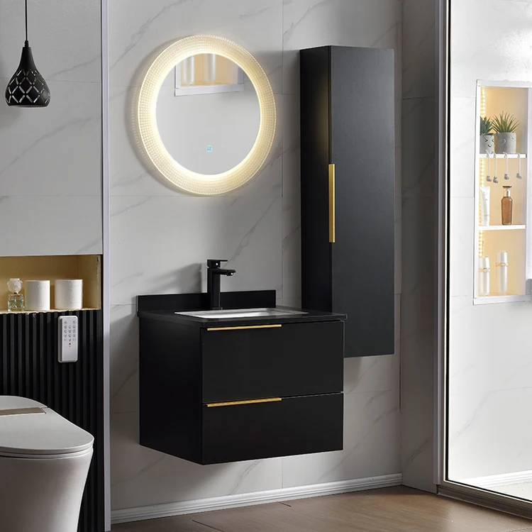 Italian Design Farmhouse Style Modern Bathroom Vanity Unit Marble Top Sink Wall-Mounted Cabinet LED Smart Mirror Eco-Friendly