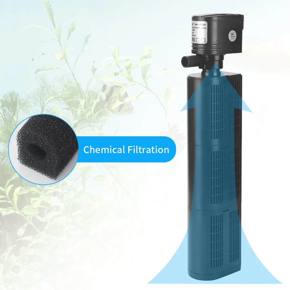 3-in-1 aquariumfilter Aquarium Zuurstoffilterpomp Ingebouwd filtermateriaal