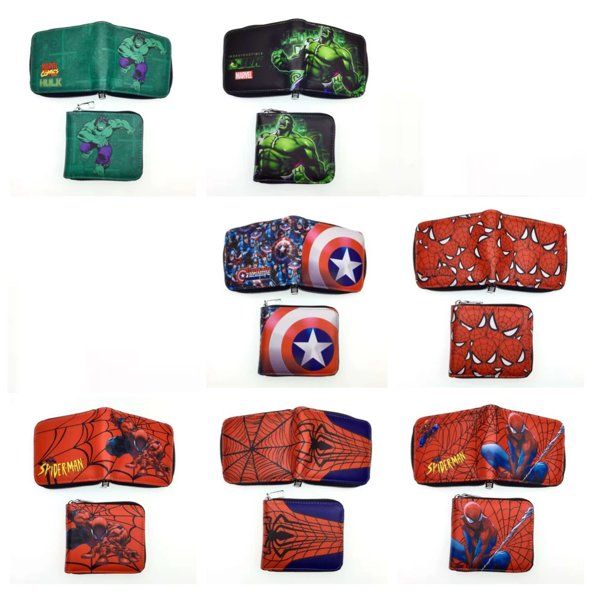 

New cartoon anime Spiders-Man children's men and women storage small bag boy short folding coin purse birthday gift