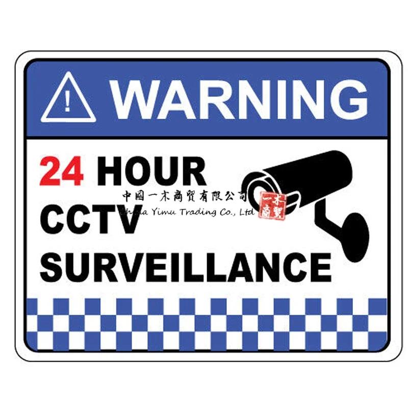 Warning CCTV Security Surveillance Camera Sticker Sign