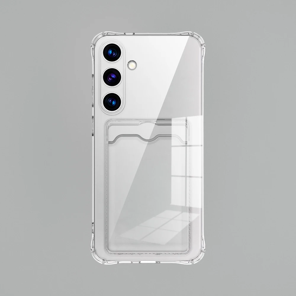 Samsung Galaxy S26 S25 Edge S24 S23 S22 S21 Plus Note 20 Ultra S20 FE hoesje transparant ID ATM kaartsleuf beschermhoes