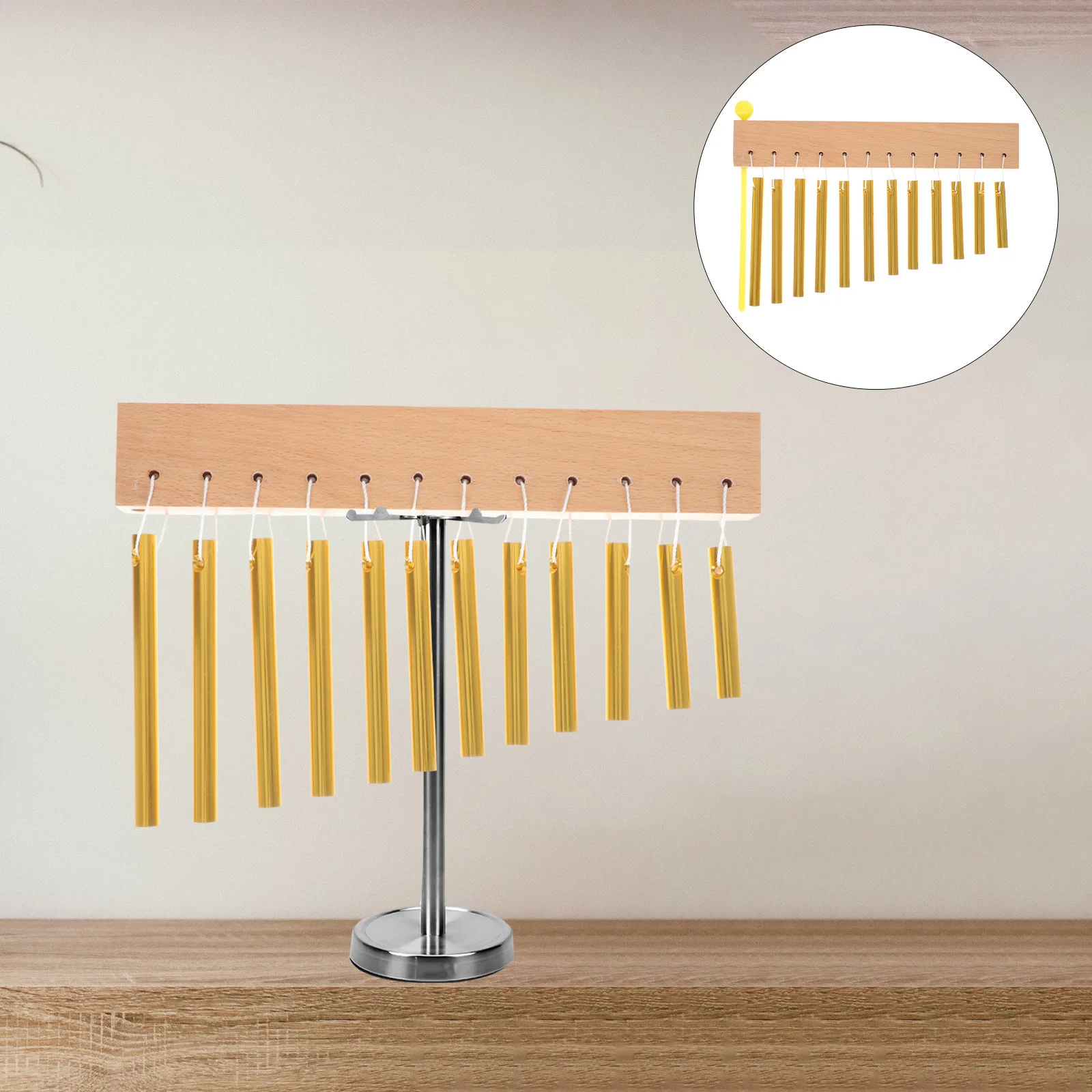 

1Set Professional Solid Wind Chime Smooth Polished Metal Surface Auditory Skills Development Children Musical Instrument