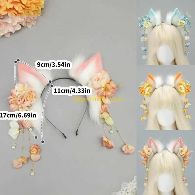 DXAE Peludo Cosplays Orelhas Gato Tiaras Para Entusiastas Anime Tradicional Chinês Traje Combinando Acessório