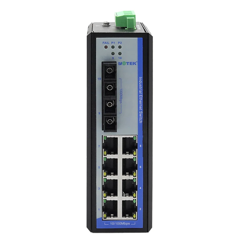UOTEK 1000M 8 + 2G Gigabit conmutador Ethernet no administrado incorporado en tienda y en adelante 8k Buffer UT-60208F-8T-2GSC-MNF