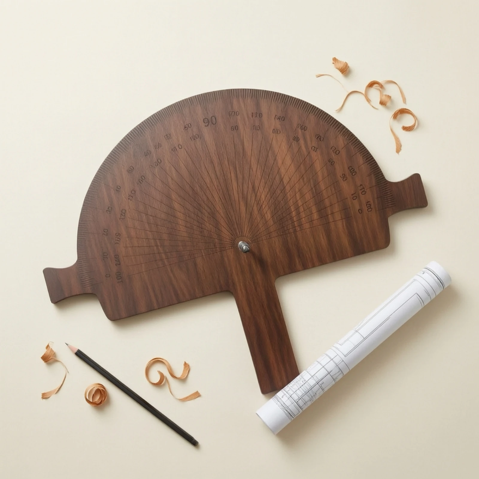 Wooden Protractor Clear Angle Measuring Tool Angle Locator Compact Layout Tool Flat for Woodworkers, Woodworking, Carpentry