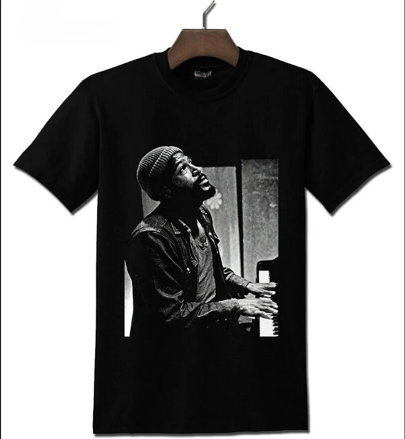 Marvin Gaye Black T-Shirt Tee Shirt Custom Aldult Teen Unisex Digital Printing Fashion Funny  oversized graphic t shirts