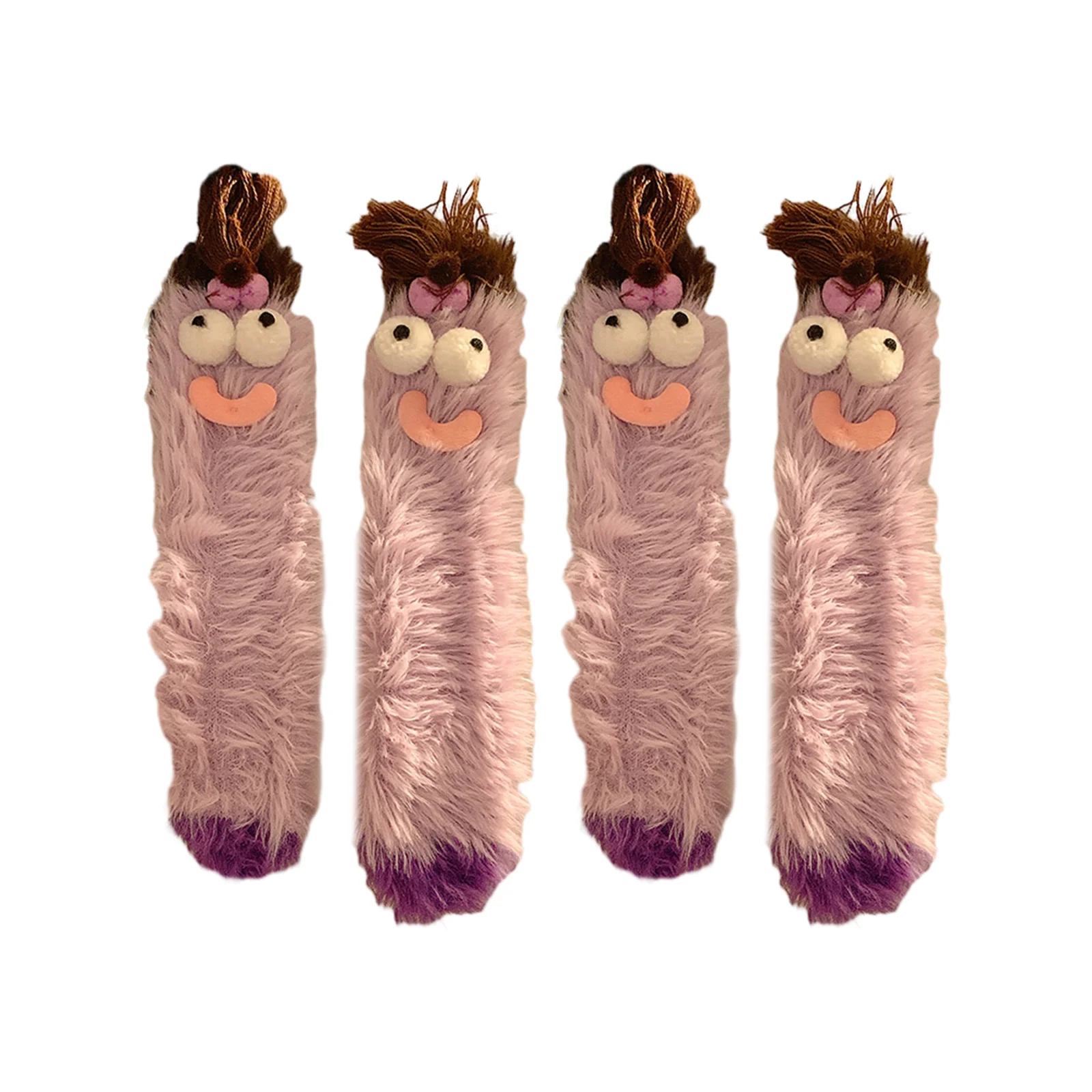 [5 Pairs] Plush Funny Socks Combination Pack Purple/Orange/White/Color/Striped Mixed Color Socks