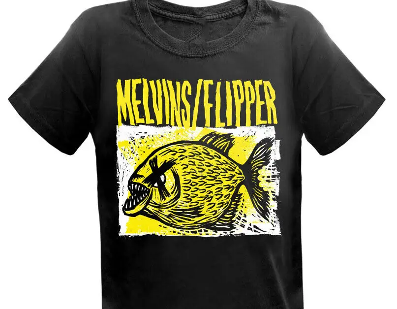 New Hot Fish Flipper Melvins Shirt Short Sleeve Black Unisex S-5XL HB247