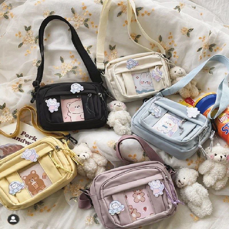 새로운 일본어 Kawaii 가방 여성 고등학교 십대 소녀 JK 가방 큰 캔버스 가방 PVC 투명 itabag 숄더 백 여성
