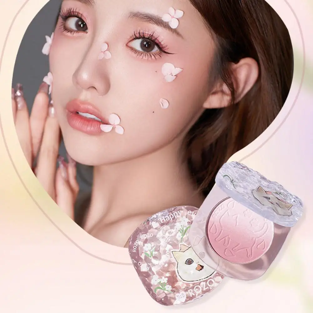 Cute Blusher Two-tone Gradient Powder Blusher Dish Face Blusher Matte Natural Cheek Tint Face Pink Red Face Blush Powder