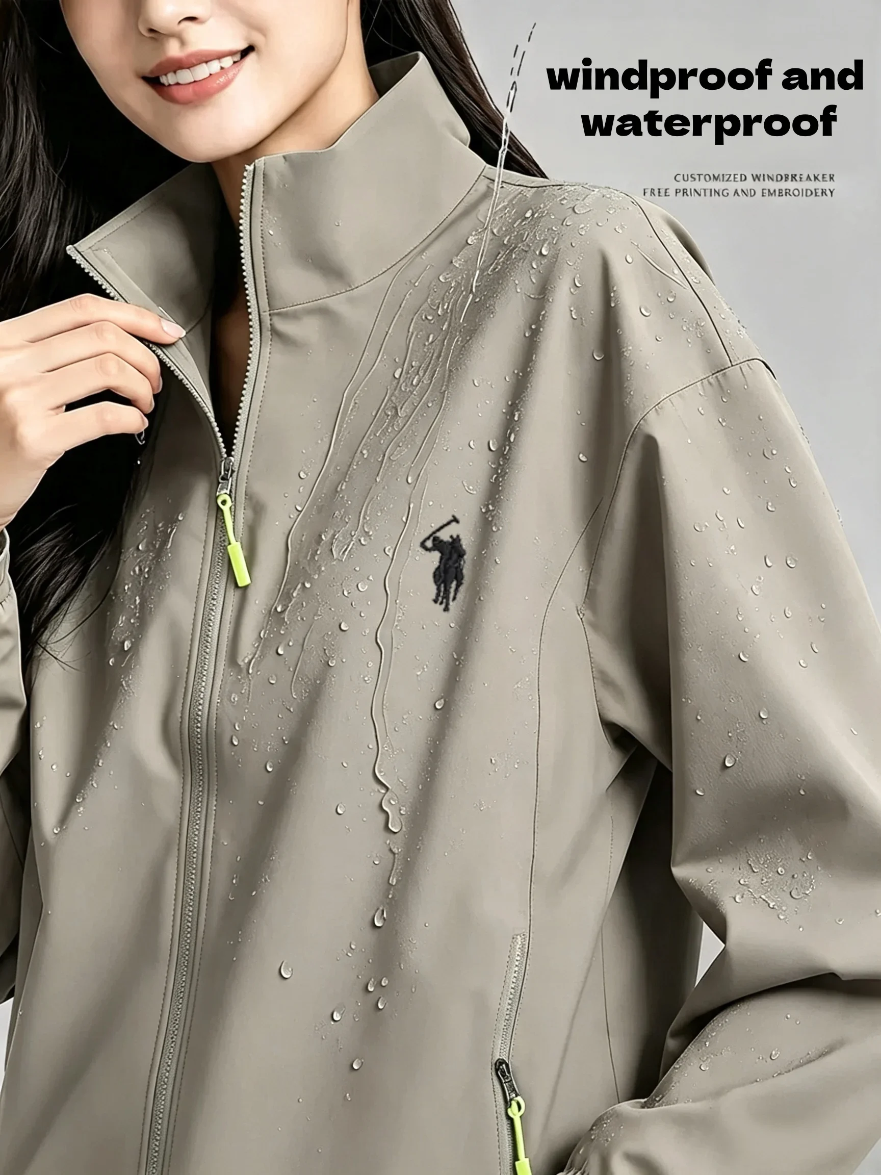 2026 neue High-End-Markenjacke für Damen und Herren mit langen Ärmeln und Reißverschluss, Herbstmode, exquisite Stickerei, wasserdicht, strapazierfähig. – Detail 15