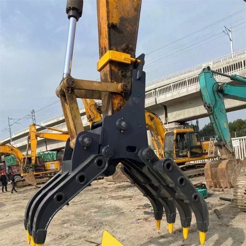 Hydraulic Rotating Forestry Machine Wood Log Grapple Crane Wood Chipper Grapple Factory Price