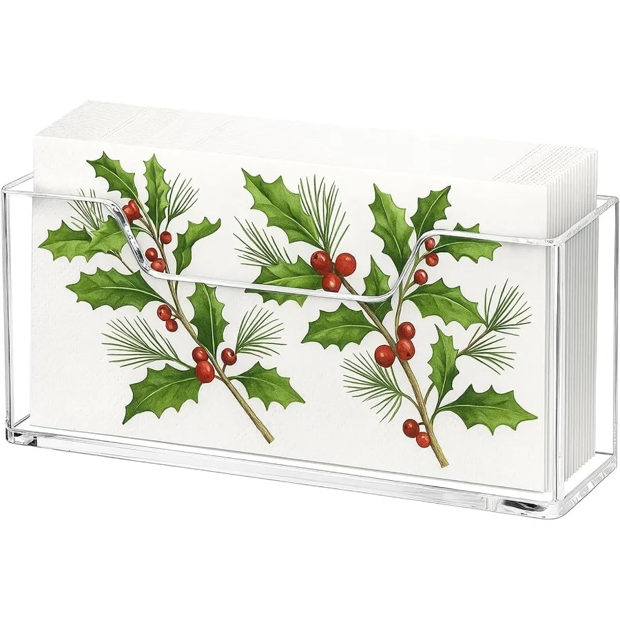 

Clear Acrylic Guest Towel Holder: Stylish Durable pkin Tray for Bathroom Kitchen Hotel Office; Holds Disposable Hand Towels pki