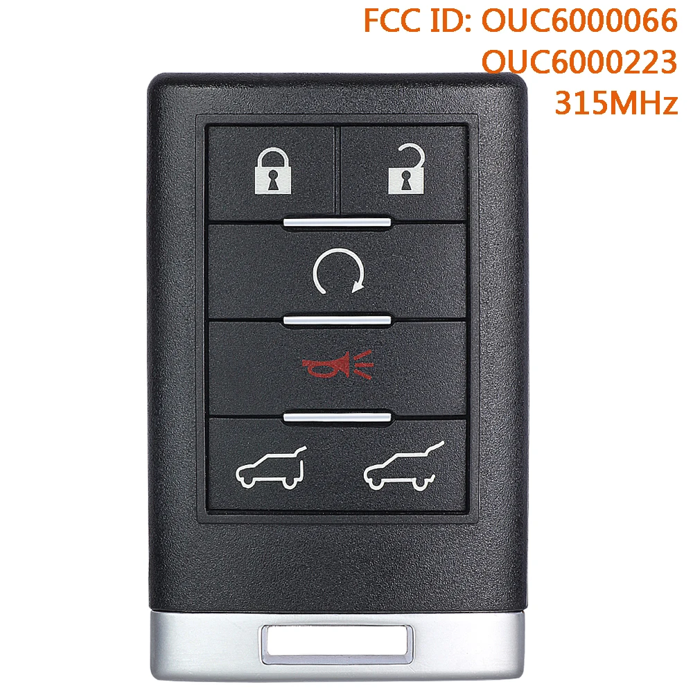 

Беспроводной ключ-брелок KEYECU OUC6000066 OUC6000223 315 МГц для Cadillac CTS DTS Escalade ESV, GMC Yukon