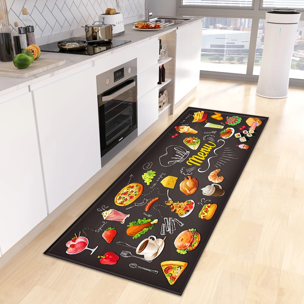 Polymères de sol de cuisine modernes, porte d\'entrée de maison, salon, décor de chambre à coucher, tapis de couloir, balcon, porte d\'entrée, pied