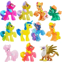 Hasbro My Little Pony Mini Semi-translucent Applejack Rainbow Dash Griffin Gelada Spike Pinkie Pie Rarity Tabletop Ornament Toys