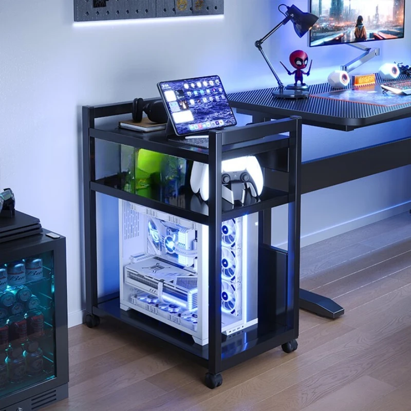 

E-sports wind host bracket multi-layer removable desk next to printer computer desktop chassis storage racks