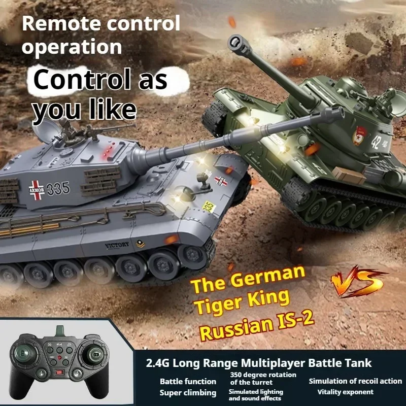 perfect gift set:1:20 robot chassis rc tank model,remote control car,simulation russian IS-2 king tiger model tank toys for kids