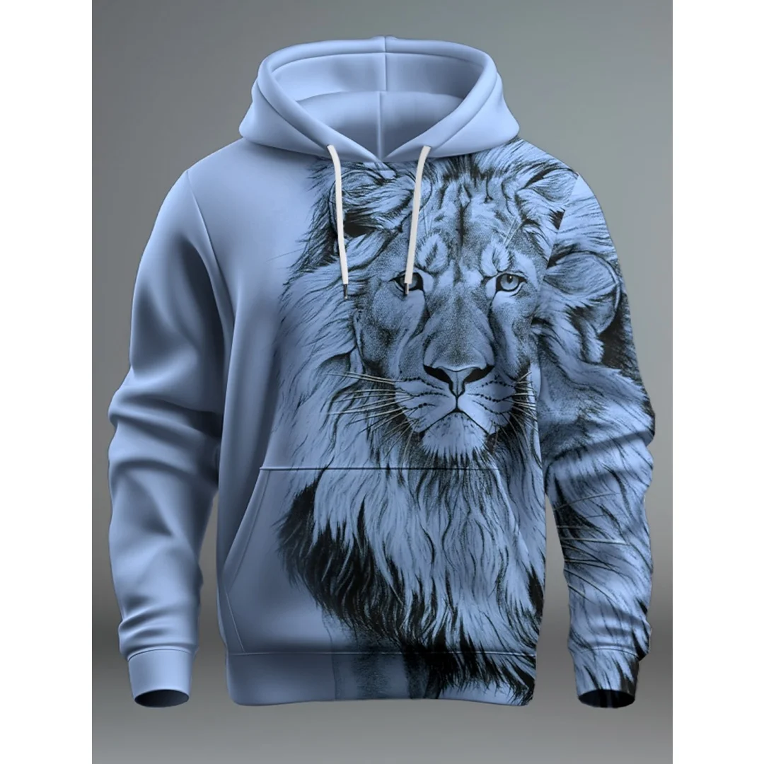 Amerikaanse stijl leeuw straat grafische hoodie 3D print lente en herfst mode streetwear sport heren en dames Y2K hoodies