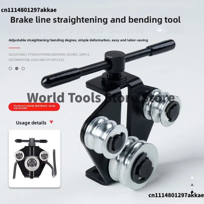 Adjustable Brake Tube Straightening Bending Tool Manual Pipe Straightener For Stainless Steel And Copper Diameter Pipes Black