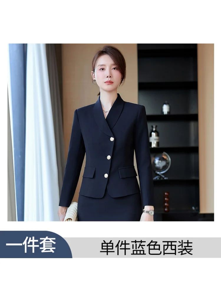 Lan Xinyun Stewardess Business Wear Business Suit Temperament Suit SkirtolWork Clothes Goddess Temperament High-End Temperament6