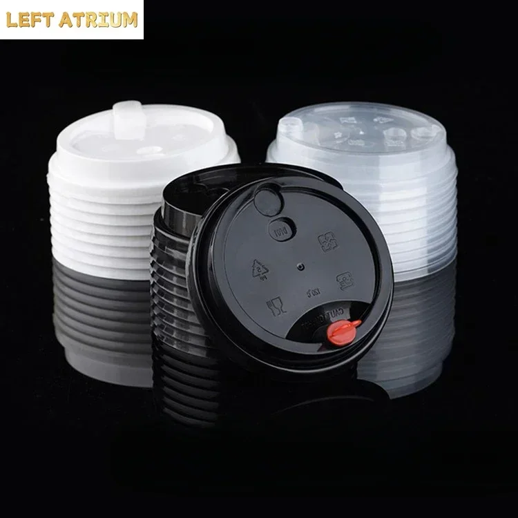 100pcs 95mm Caliber Coffee Cup Lids Disposable Heart-shaped Plug PP Injection Molded Cup Lid Beverage Takeaway Leak Proof Cover