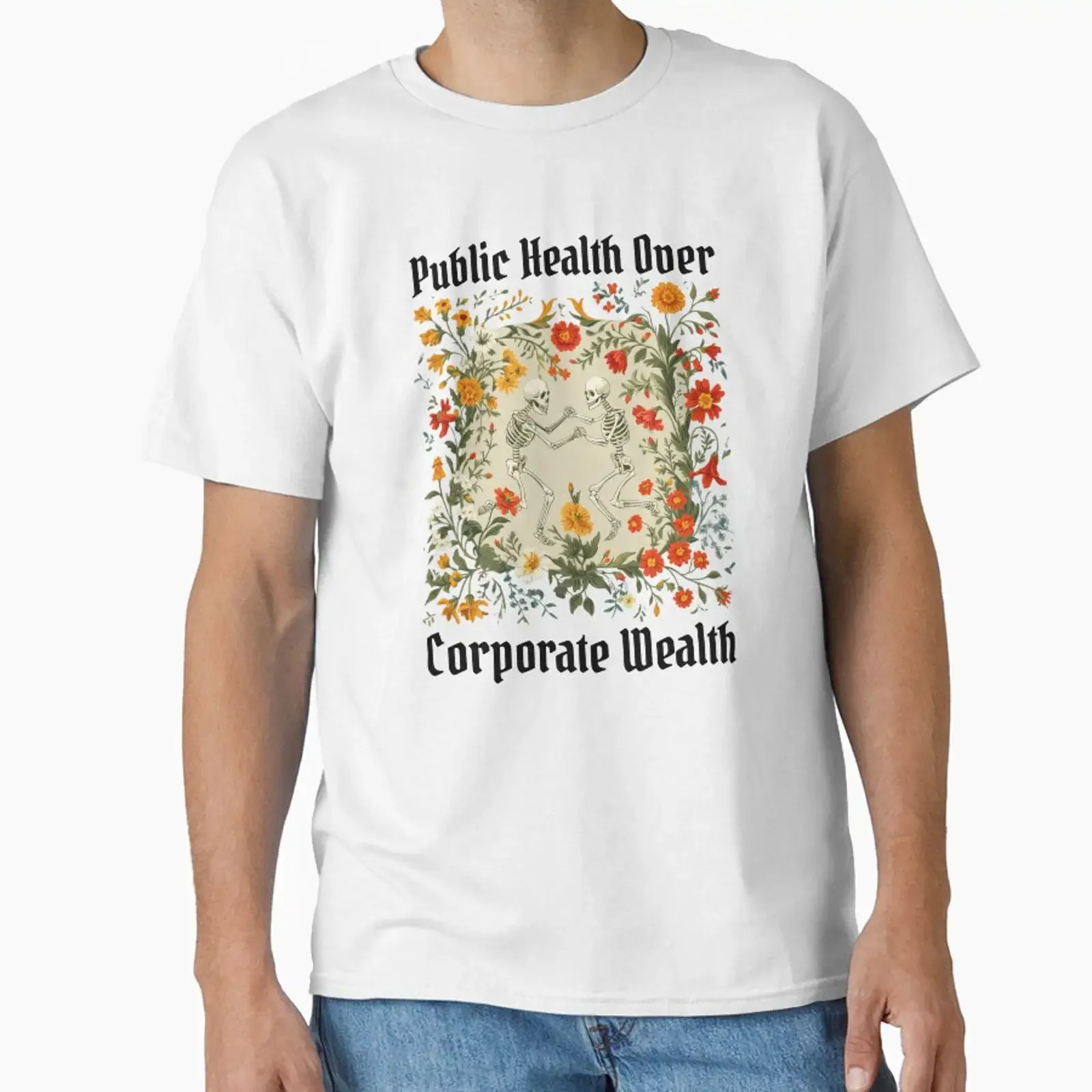 T-shirt classique anti-capitaliste anti-gourdesur le marché, vintage, délavé, élégant, polyvalent, graphique, doux, unisexe, streetwear, légèrement