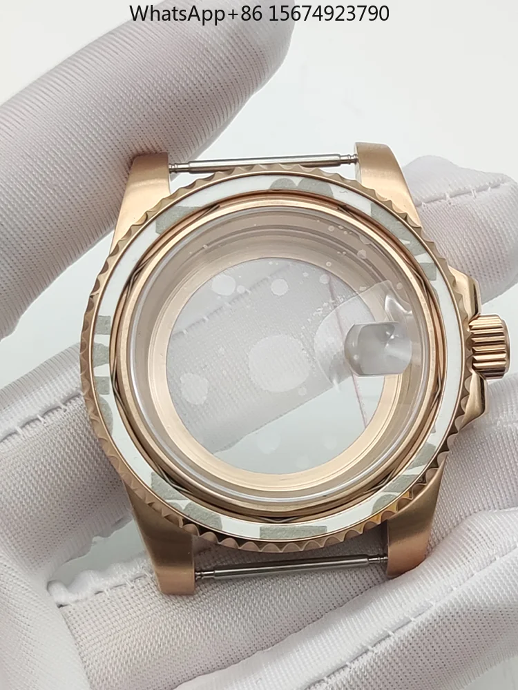 Stainless steel rose gold case, modified watch accessories, alternative mechanical case NH35NH36 movement