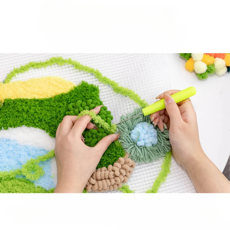 DIY Knitting Manual Moss Carpet Rug Material Package Handmade Green Environmentally Friendly