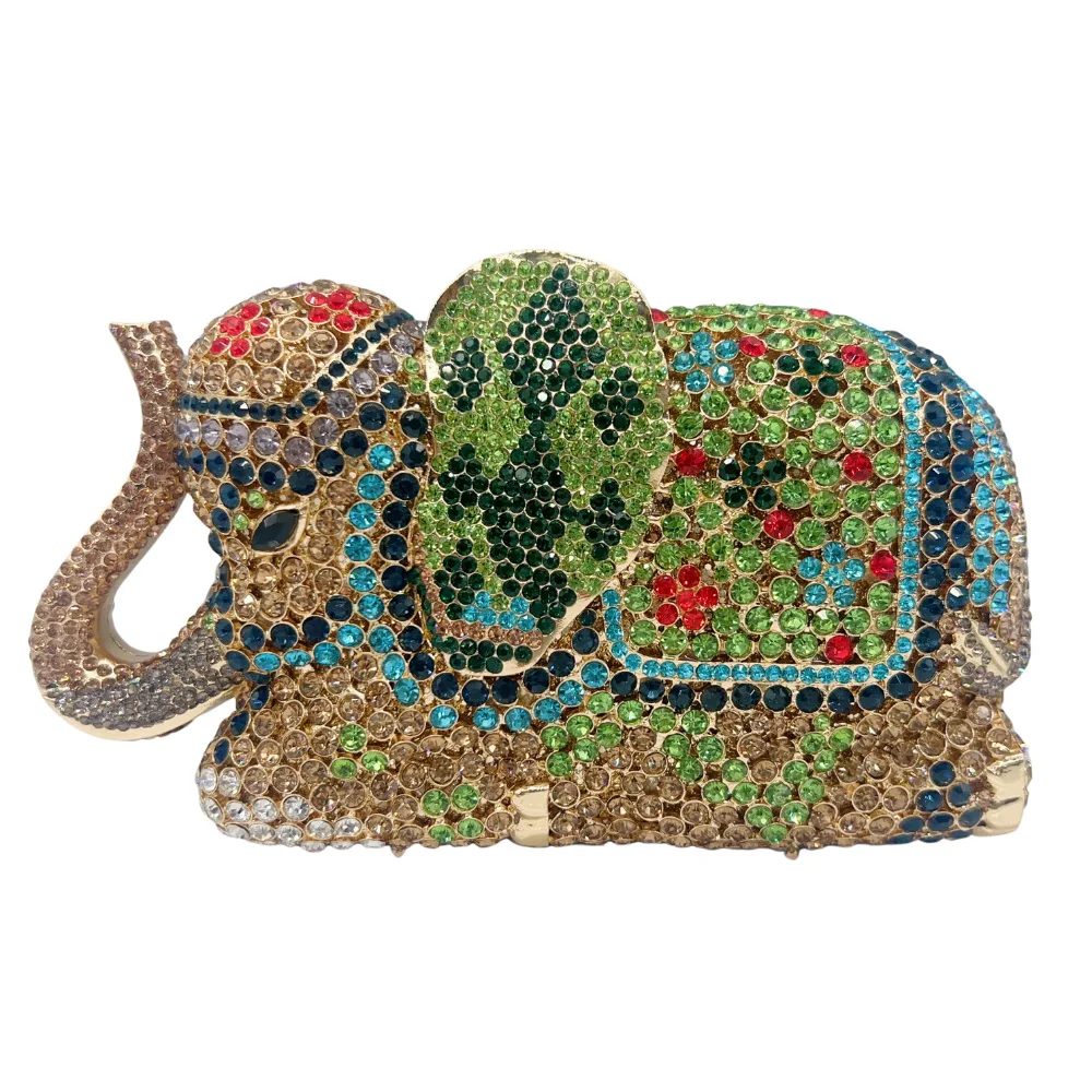 

Elephant Crystal Hollow Elephant Diamond Dinner Bag Banquet Female Diamond Bolsas De Fiesta Noche Rhinestone Evening Banquet Bag