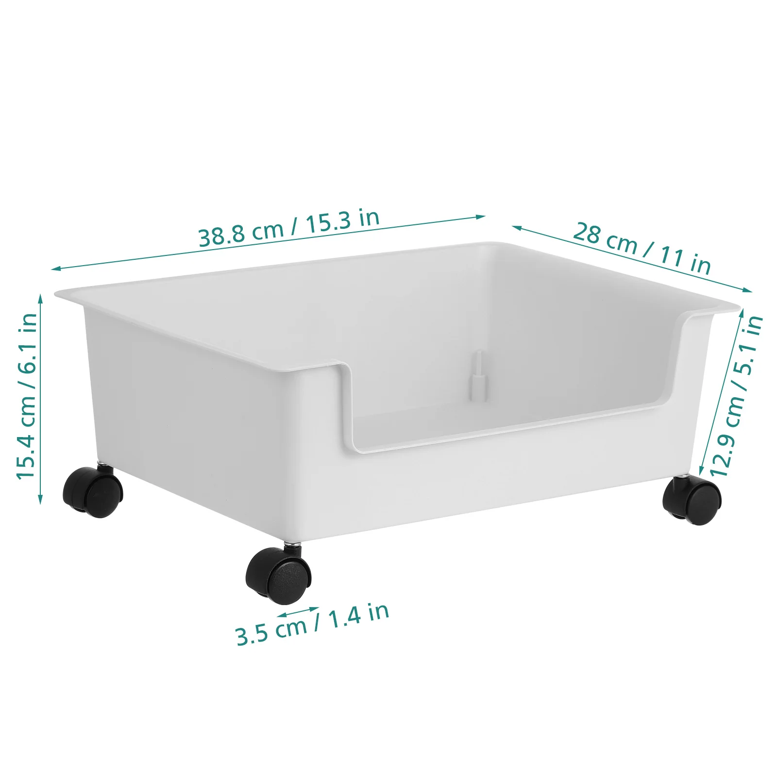 Desktop Book Storage Bin Rolling Cart Multi-Functional Sturdy Bookshelf Home Office Organizer Plastic Storage Box with Wheels
