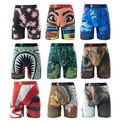 ETHIKA Sexy Fashion Print Men's Underwear Boxer Cueca Panties Lingerie Men Underpants Boxershorts Trunks Plus Size Boxers Briefs