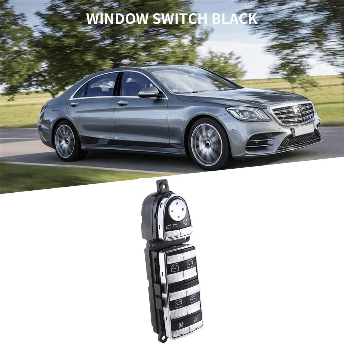 A42P-A2218213851 Car Left Driver P-Fold Window Switch Black for MERCEDES Benz S450 S550 S600 S63 (W221) 2007-2009